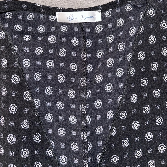 Navy Blue White Pattern Kimono - Blue Jasmine - Women’s S - Picture 2 of 4